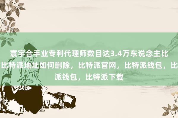 寰宇合手业专利代理师数目达3.4万东说念主比特派下载比特派地址如何删除，比特派官网，比特派钱包，比特派下载