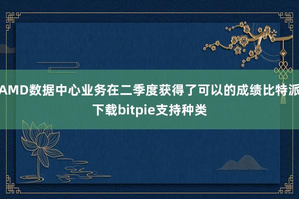 AMD数据中心业务在二季度获得了可以的成绩比特派下载bitpie支持种类