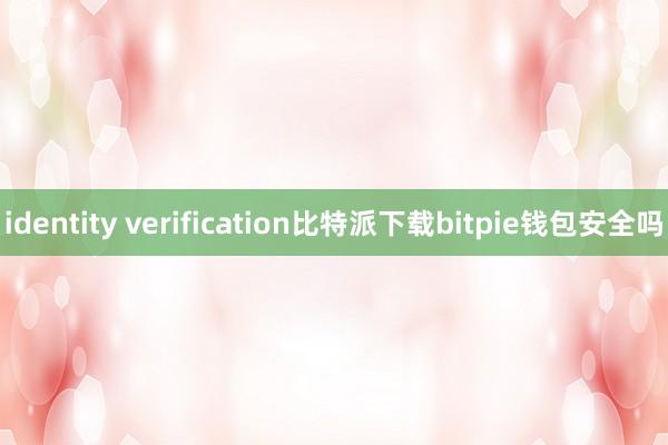 identity verification比特派下载bitpie钱包安全吗