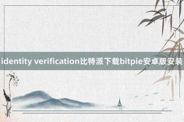 identity verification比特派下载bitpie安卓版安装