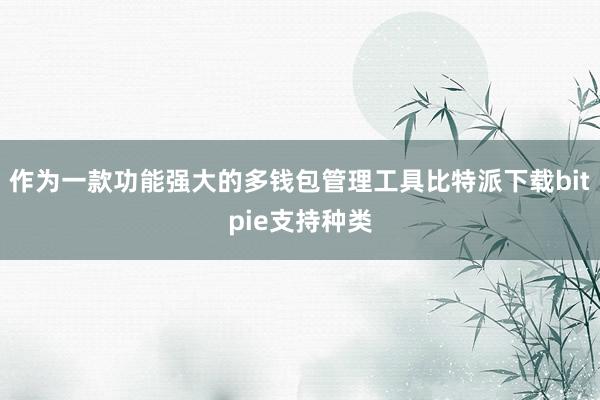 作为一款功能强大的多钱包管理工具比特派下载bitpie支持种类