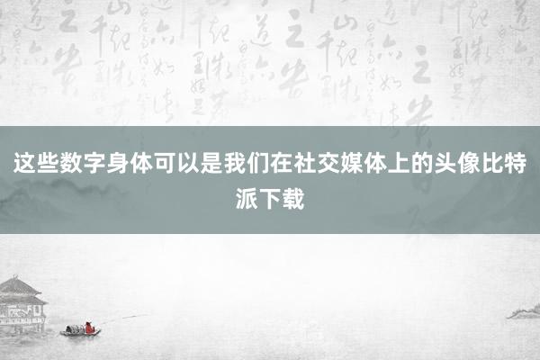 这些数字身体可以是我们在社交媒体上的头像比特派下载