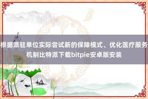 根据派驻单位实际尝试新的保障模式、优化医疗服务机制比特派下载bitpie安卓版安装