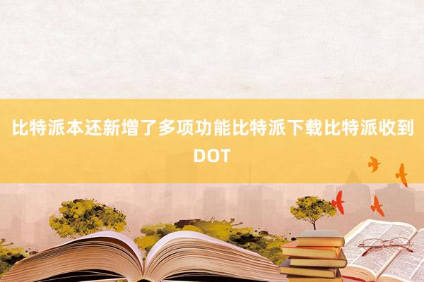 比特派本还新增了多项功能比特派下载比特派收到DOT