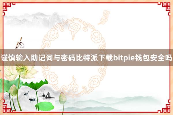 谨慎输入助记词与密码比特派下载bitpie钱包安全吗