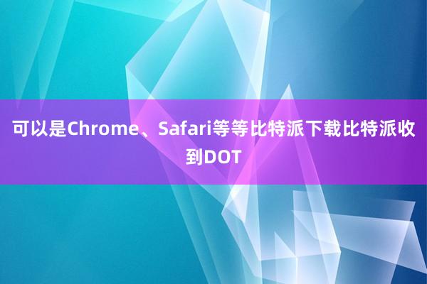 可以是Chrome、Safari等等比特派下载比特派收到DOT