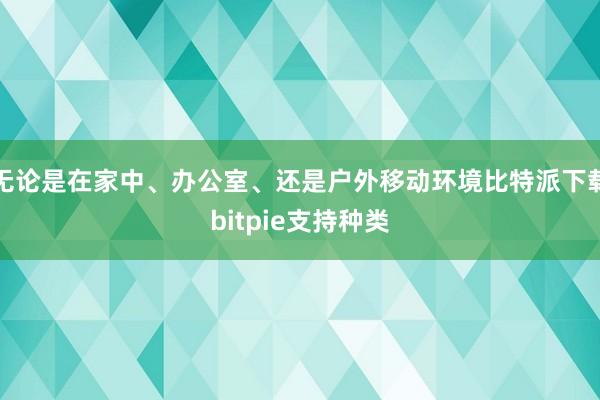 无论是在家中、办公室、还是户外移动环境比特派下载bitpie支持种类