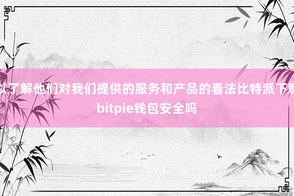 以了解他们对我们提供的服务和产品的看法比特派下载bitpie钱包安全吗