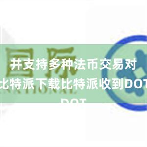 并支持多种法币交易对比特派下载比特派收到DOT