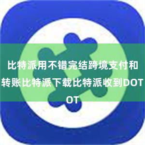 比特派用不错完结跨境支付和转账比特派下载比特派收到DOT