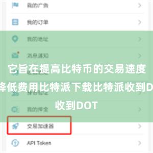 它旨在提高比特币的交易速度和降低费用比特派下载比特派收到DOT