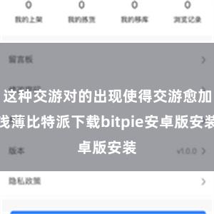 这种交游对的出现使得交游愈加浅薄比特派下载bitpie安卓版安装